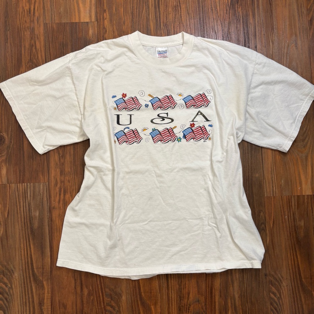 Vintage USA T-Shirt in White Goldman Heavy Cotton